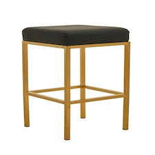 Interiors by Premier Baina Black Pu And Gold Finish Bar Stool