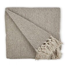 Hartley Collection Recycled Cotton Throw in Natural (90" x 100") Brown | Natural