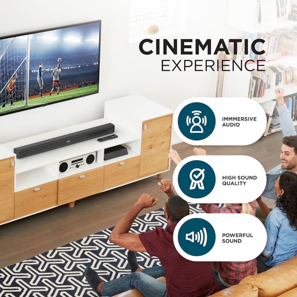 image 1 of DMD -In-One Sound Bar For TV with Remote, Bluetooth, Optical, AUX Inputs