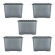 image 1 of Wham Crystal 5 x 80L Stackable Plastic Storage Boxes with Lids Black