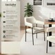 image 2 of Armchair Doe - durable fabric, black powder-coated legs, 120 kg load, 58 x 62 x 85 cm - Set of 2 White | Velvet Look Off-White
