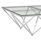 image 4 of Sleek Spike Base Coffee Table, Silver Finish Modern Coffee Table For Livingroom, Durable Decorative Table Silver