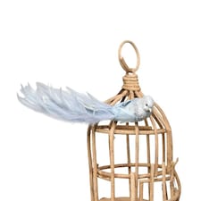 Decorative Silver Lyre Bird With Clip - 30cm