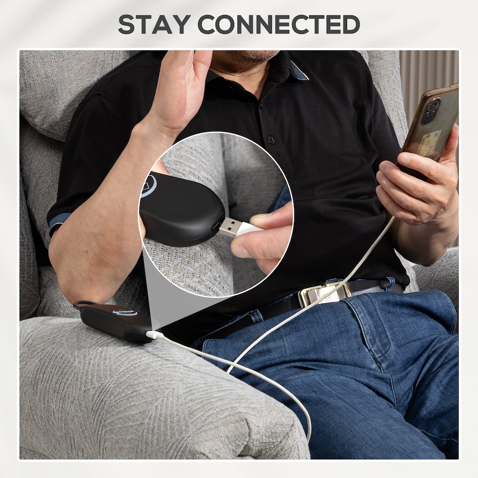 image 1 of HOMCOM Power Lift Recliner Chair for Elderly, Velvet-Feel Electric Riser and Recliner Armchair for Living Room with USB Charging Port, Remote Control, 2 Side Pockets, Thick Padded Back, Grey | Grey