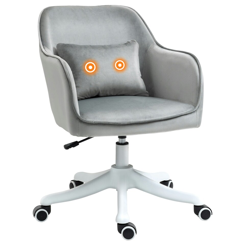 image 1 of Vinsetto Office Chair with Electric Vibration Massage Lumbar Pillow, Grey