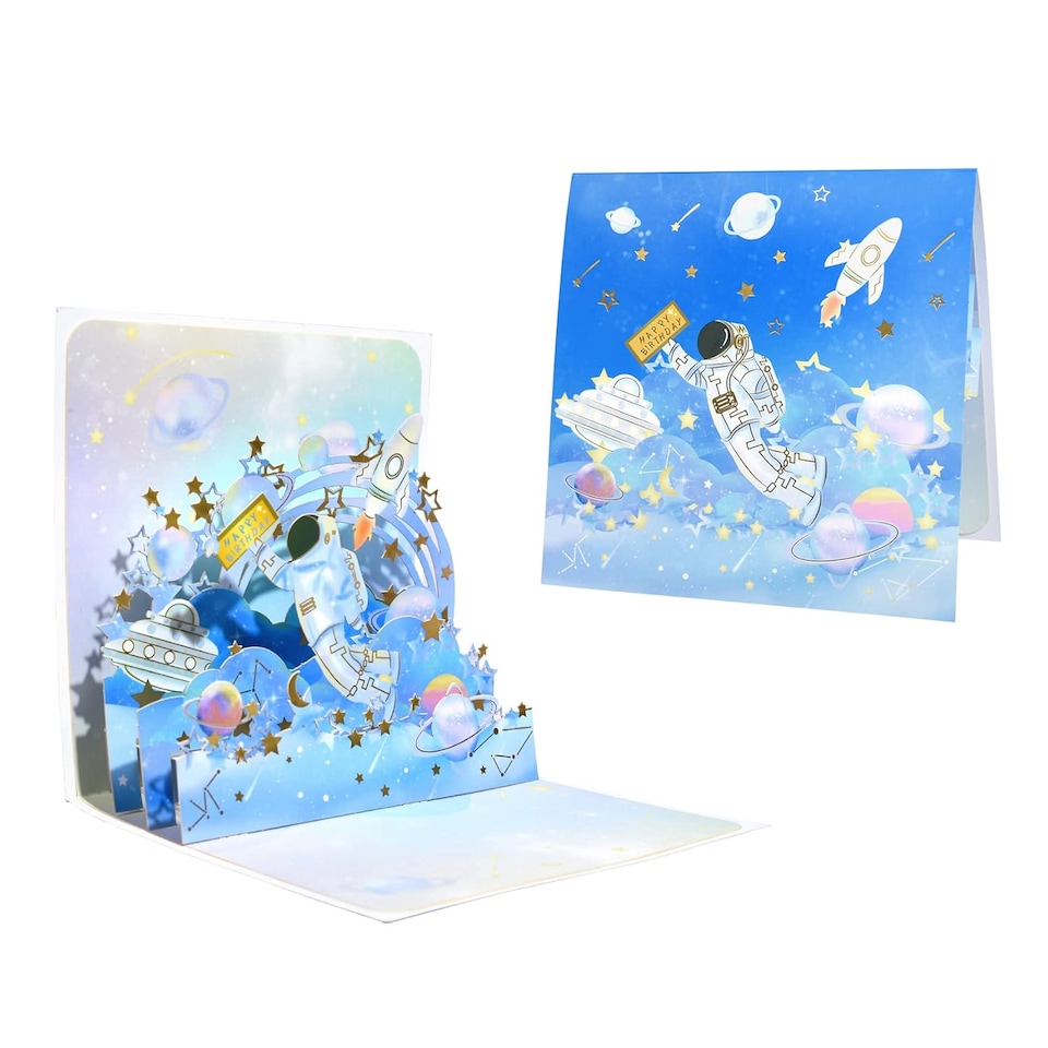 image 1 of Space Astronaut 3D Pop Up Greeting Card