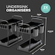 image 2 of DMD 2 Pack Under Sink Storage Kitchen Organiser with Pull Out Shelf Black