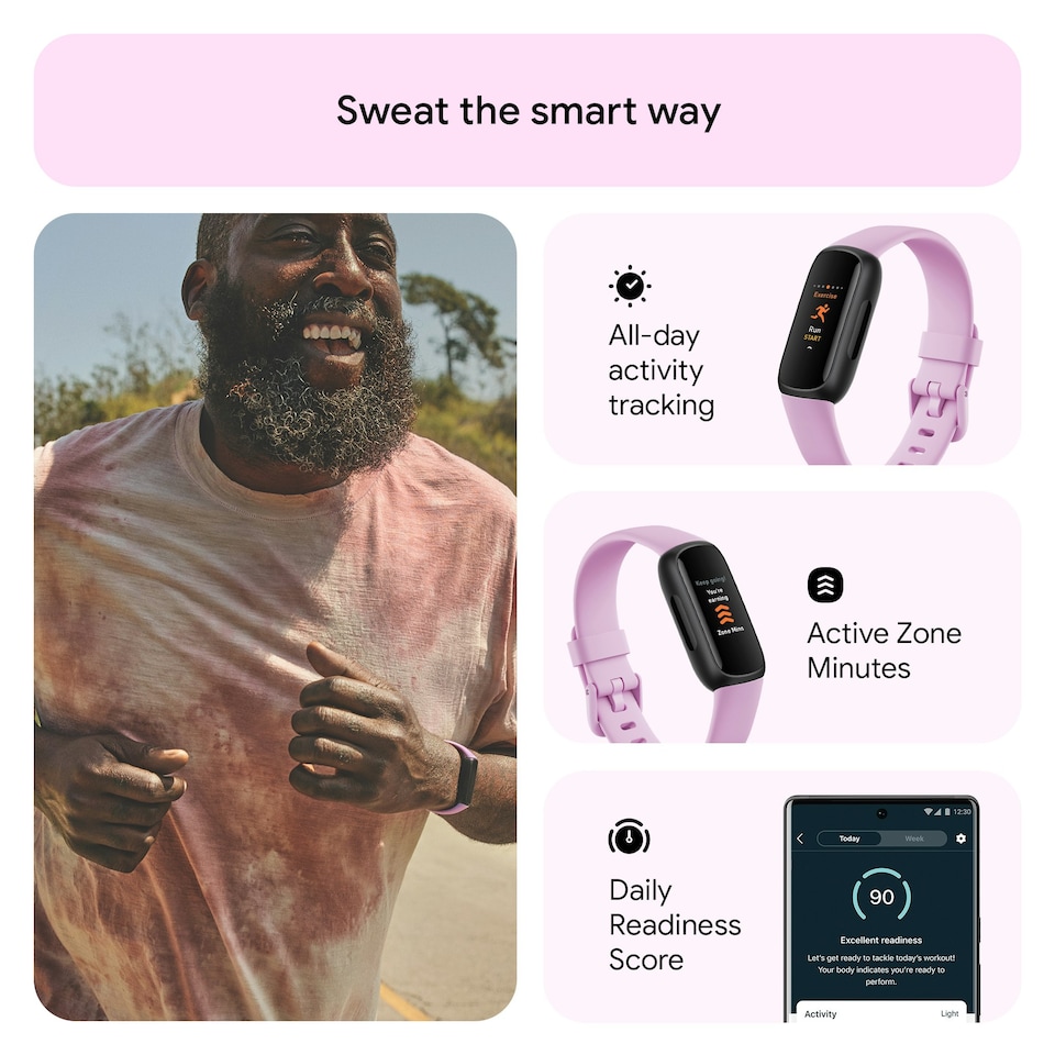 image 1 of Fitbit Inspire 3 - Black / Lilac Bliss