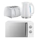 image 1 of Russell Hobbs Honeycomb Bundle Set with Kettle, 4 Slice Toaster, and Microwave White HCBNDL4W