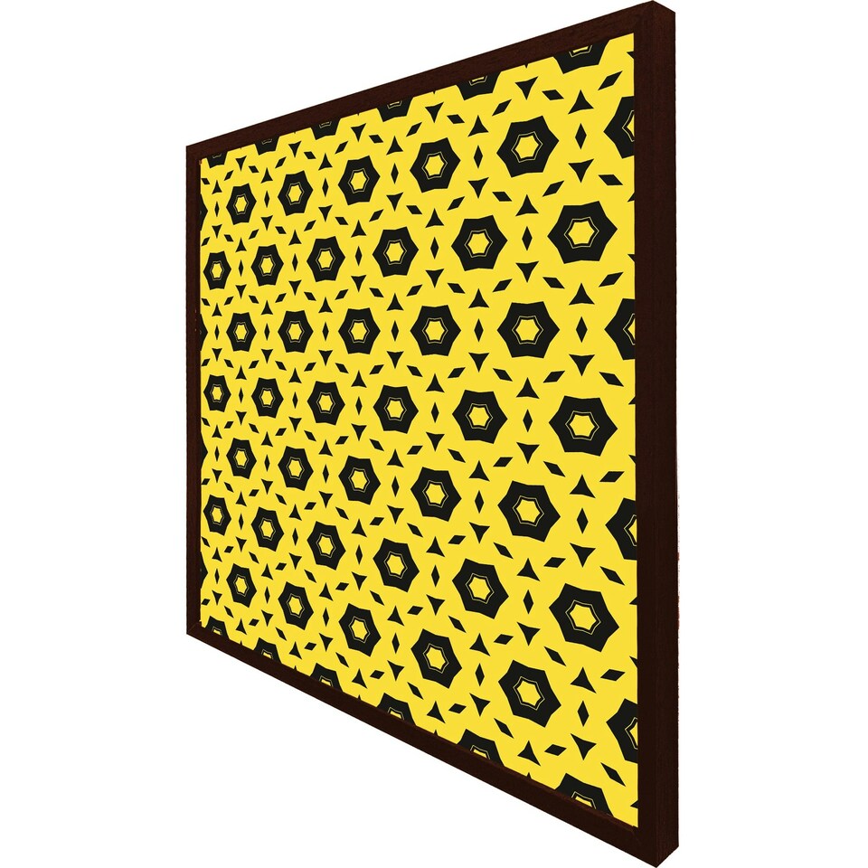 image 1 of Yellow & black geometric pattern (Picture Frame) White | S