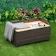 image 2 of Outsunny PE Rattan Outdoor Storage Bench, Aluminium Garden Bench with Storage Underneath with Zipped Inner Lining, Rods for Deck, Mixed Brown