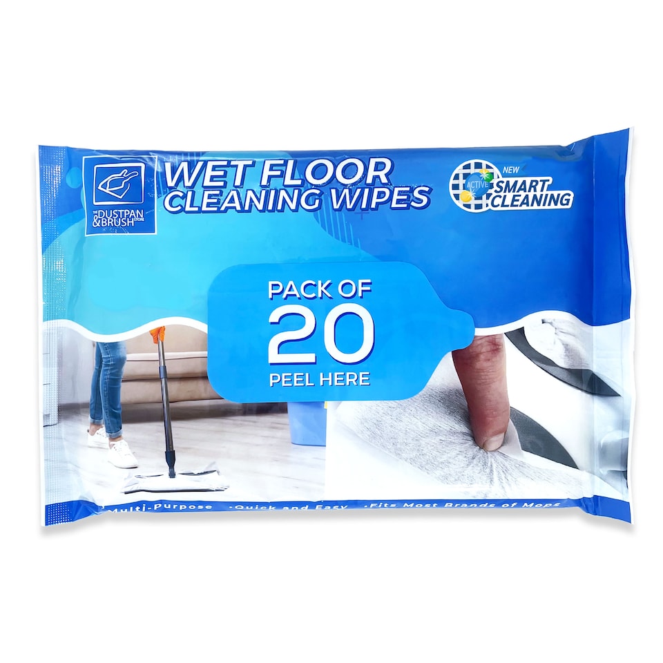 image 1 of Wet Floor Cleaning Wipes (Pack of 20) Wood & Tile Floor Streak-Free Wet Mop Cloths Compatible with Most Brands
