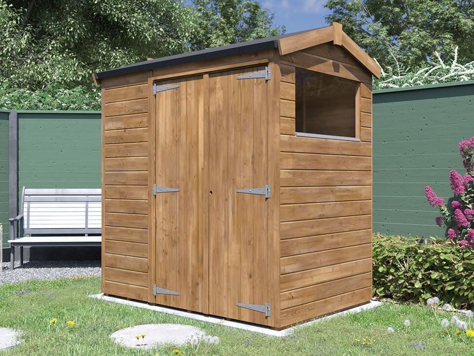 image 1 of Dunster House Garden Shed 1.8 x 1.2m (6' x 4') 12mm Walls Wooden Outdoor Storage, Apex Roof with Window, Overlord Modular