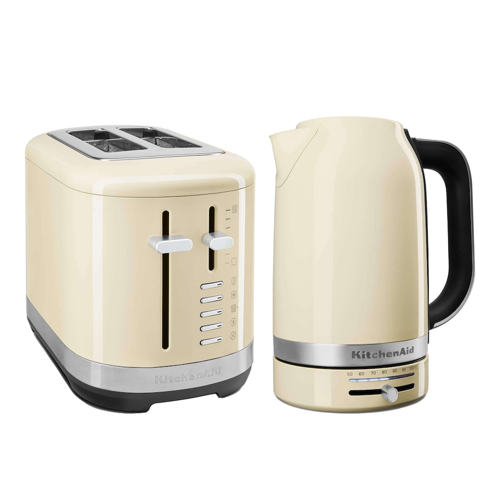 image 1 of KitchenAid Breakfast Suite Almond Cream 1.7L Kettle and 2 Slice Toaster Set