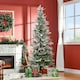 image 2 of HOMCOM 7 Foot Snow Flocked Artificial Christmas Tree Holiday with Pencil Shape