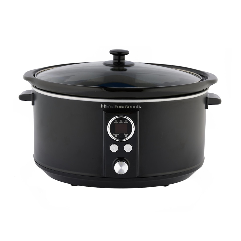 image 1 of Hamilton Beach 6.5L Digital Oval Slow Cooker Black