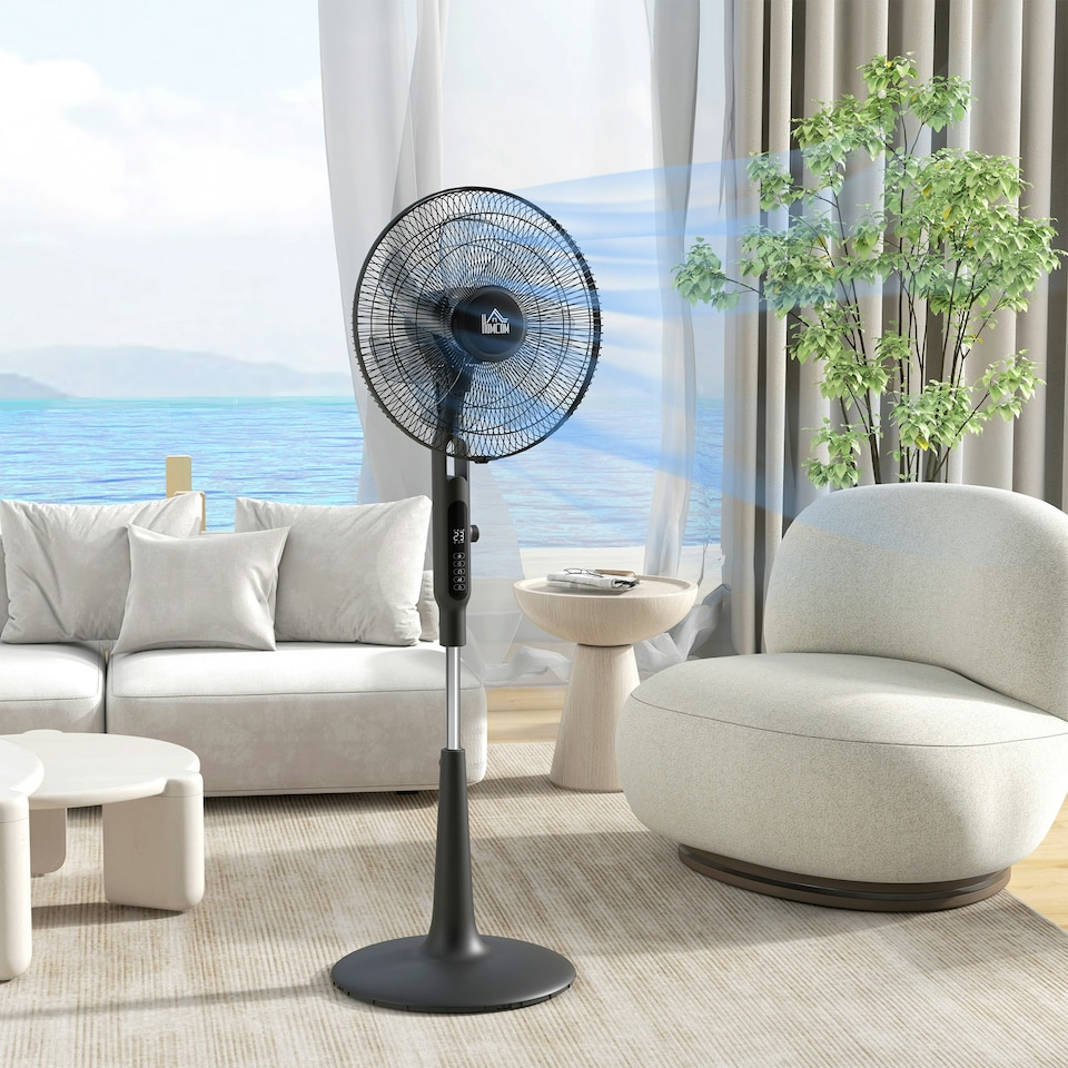 image 1 of HOMCOM Standing Fan with 75 Degree Oscillation Mosquito Repellent Function