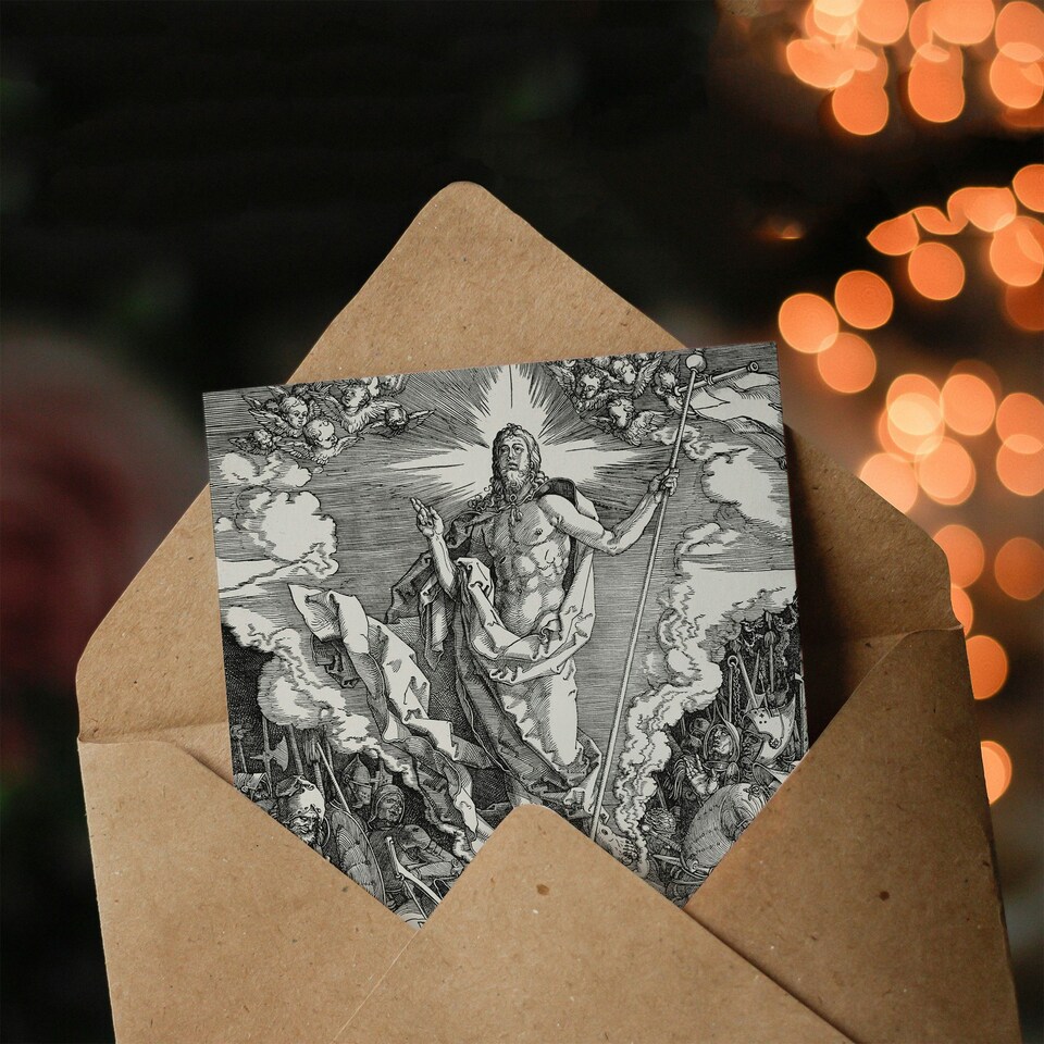 image 1 of Albrecht Durer Art Card Large Passion Series The Resurrection