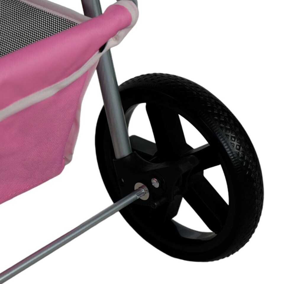 image 1 of Pet Stroller with Rain Cover – Pink One Size