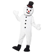 Snowman Mascot Christmas Fancy Dress Costume Unisex Adult One Size White | One Size