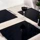 image 5 of Harbour Housewares 12pc Glass Placemats & Coasters Set - 40cm x 30cm - Black | Black | Black