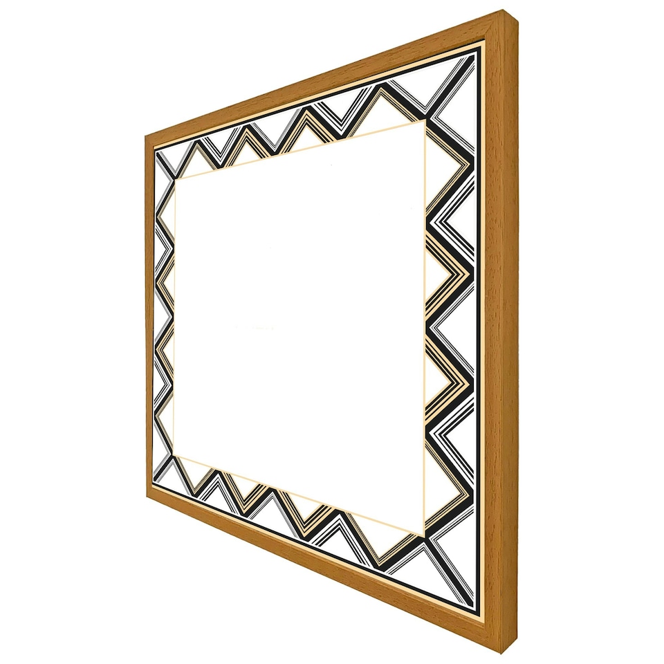 image 1 of Art deco patterned border (Picture Frame) White | M