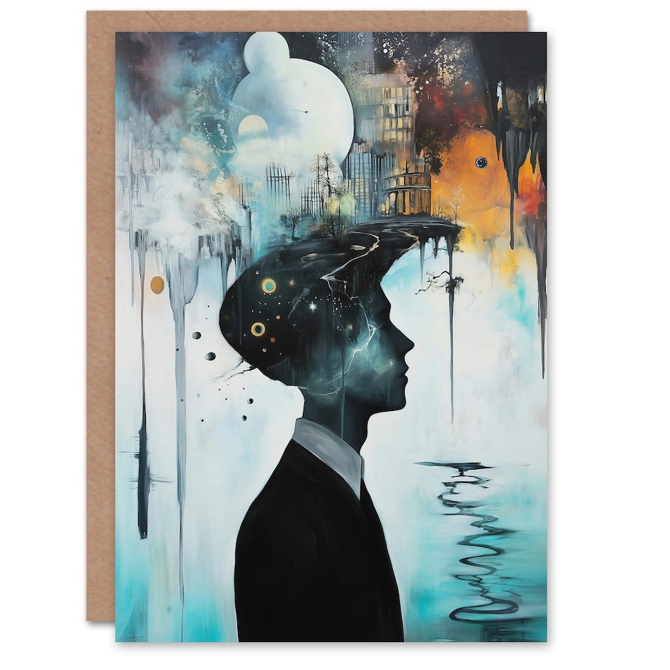 image 1 of Mod Culture Modern Abstract Conceptual Art Birthday Greeting Card