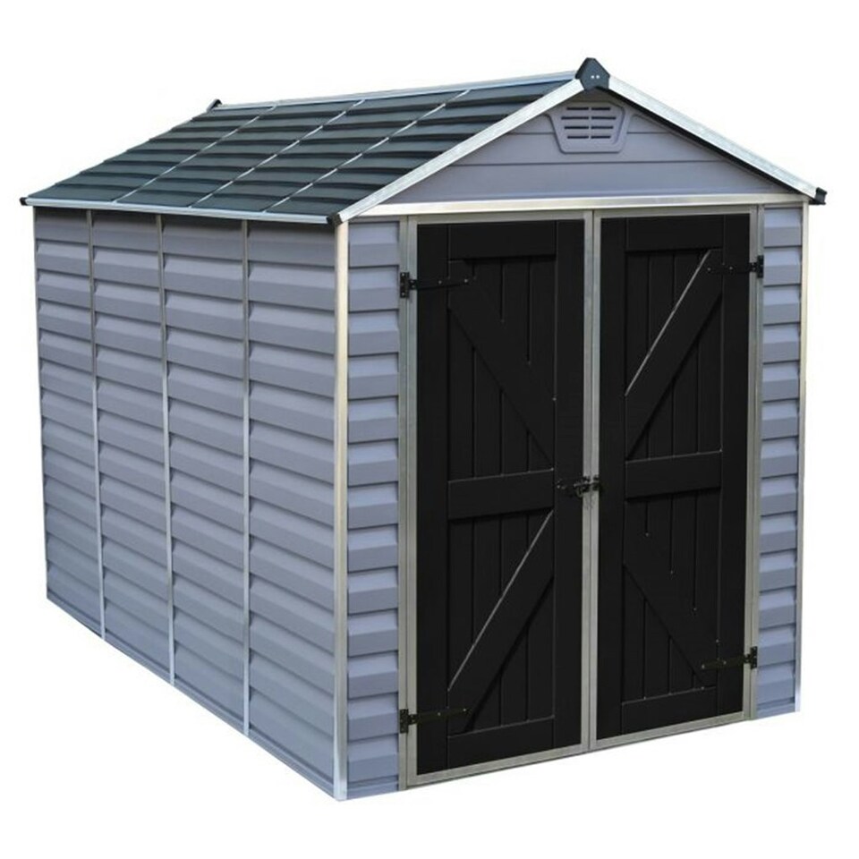 image 1 of 10 x 6 (3.03m x 1.85m) Double Door Apex Plastic Shed with Skylight Roofing
