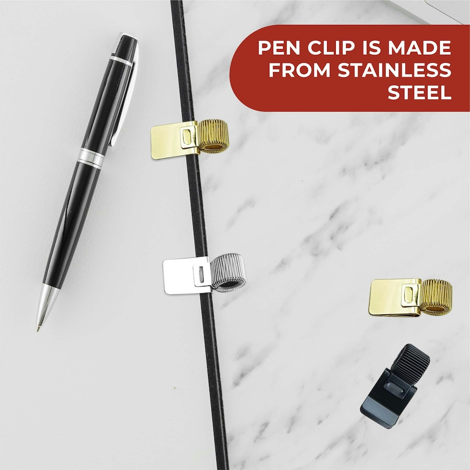 image 1 of Metal Pen Holder Clip for notebook and clipboard