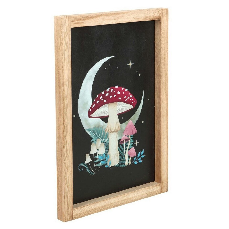 image 1 of Something Different Forest Mushroom Framed Art Print - Black/Beige/White - One Size