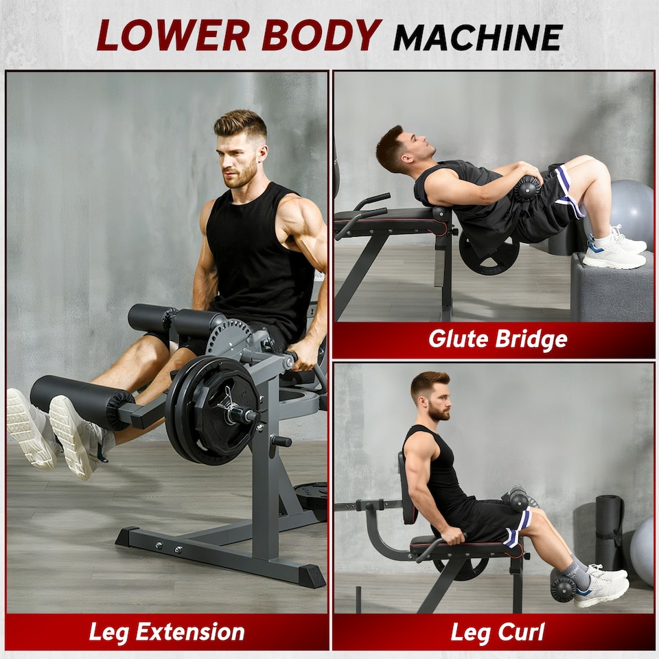image 1 of SPORTNOW Adjustable Calf Raise Machine for Leg Extension and Curl Machine
