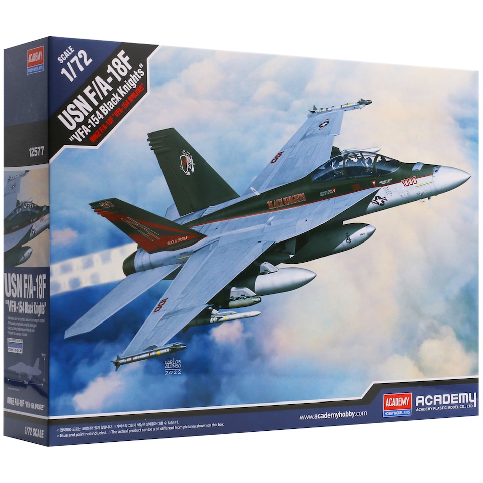 image 1 of Academy F-A-18F VFA-154 Black Knights US Navy Fighter Model Kit Scale 1-72