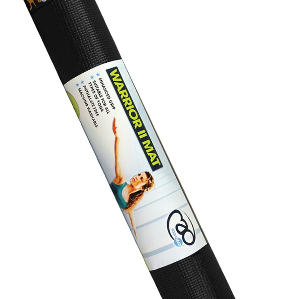image 1 of Yoga-Mad Warrior II Yoga Mat - Black - 61cm x 183cm x 4mm