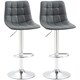 image 1 of HOMCOM Bar Stools Set of 2 Adjustable Counter Barstools W/ Footrest Grey