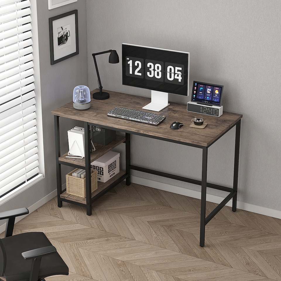image 1 of MCC Direct Computer Desk 2 Adjustable shelves Office Study Work Table Chicago 100cm