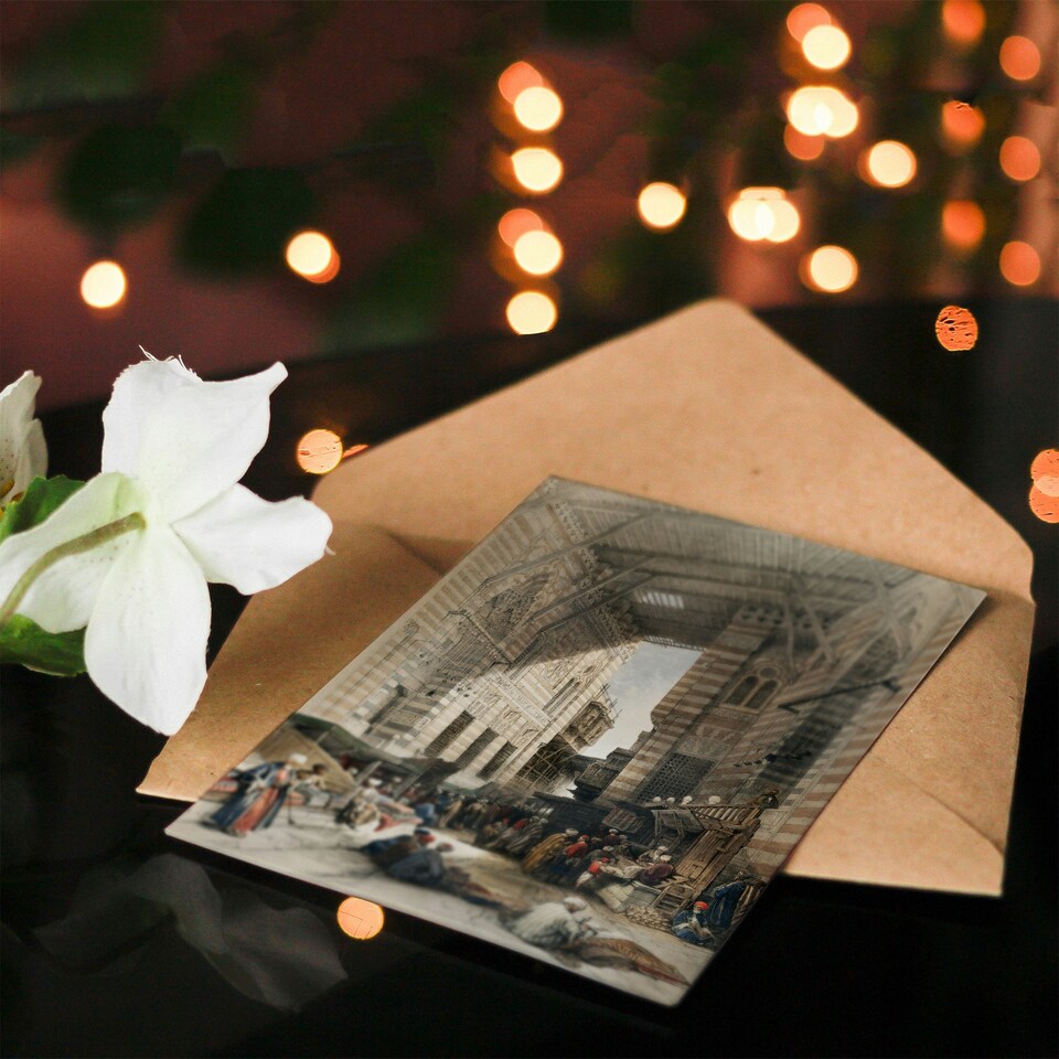 image 1 of David Roberts Art Card Silk Mercer Bazaar El Ghatreshyeh