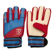 West Ham United FC Childrens/Kids Crest Goalkeeper Gloves - Claret/Sky Blue - 5-10 Years
