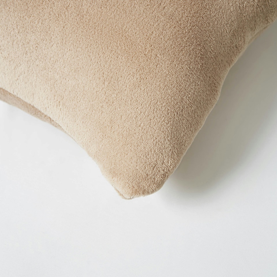 image 1 of BHS Microfleece Cushion, Beige