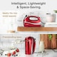 image 5 of VonShef 300W Red Hand Mixer Electric Whisk with 5 Speeds