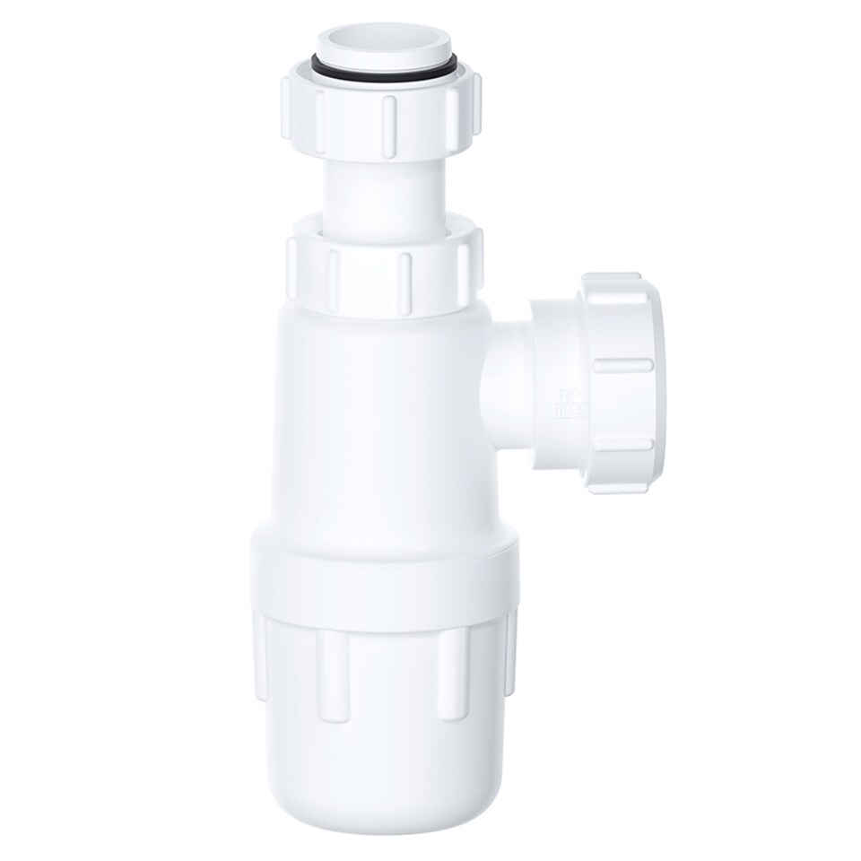 image 1 of SPARES2GO Telescopic Waste Bottle Trap 32mm 1.25" Basin Bidet Urinal Bathroom Kitchen Sink 75mm Seal