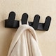 image 3 of 4-Hook Quad Hanger Wall Dressing-Gown Towel Bathroom Black Powder Coated Zamak