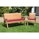 image 1 of Wooden 4 Seat Angled Companion Set With 1 x Winchester Cushion Burgundy & 1 x Chair Cushion Burgundy