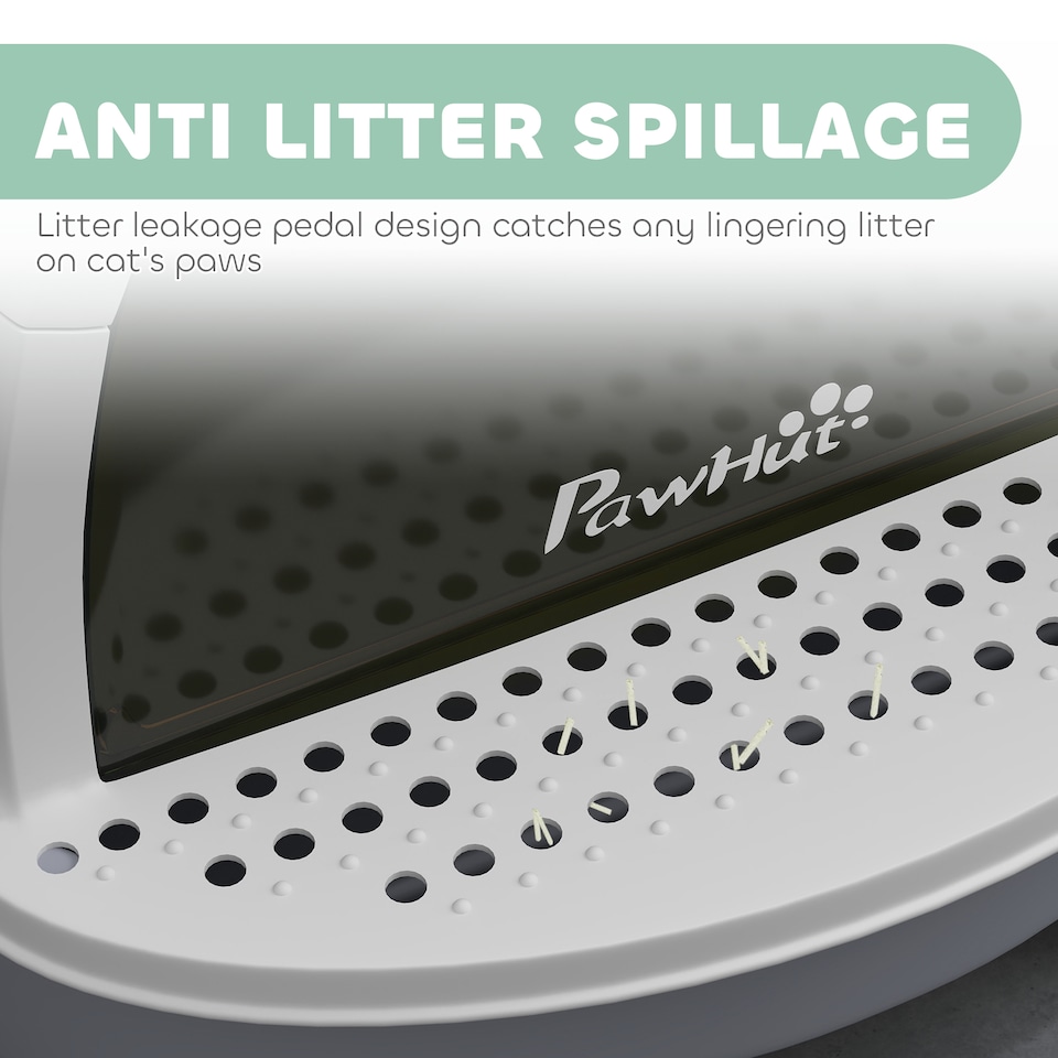 image 1 of PawHut Cat Litter Tray w/ Lid, Enclosed Cat Litter Box w/ Pull-Out Drawer