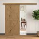 image 2 of HOMCOM Sliding Barn Door Closet Hardware Track Kit for Slingle Door 6.5FT/2000mm Brown