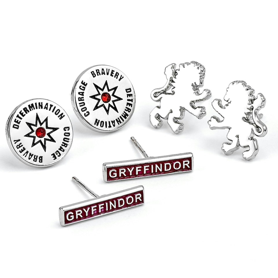 image 1 of Harry Potter Gryffindor Set of 3 Stud Earrings WES00216