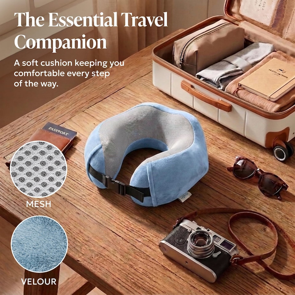 image 1 of Lugg Memory Foam Travel Pillow with Storage Bag 360 Degree Neck Support