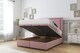 image 2 of Sloomy Ashford Pink Plush Ottoman Bed Base With 54" Floor Standing Headboard 2'6 Small Single | Pink | Pink | Small Single | 1