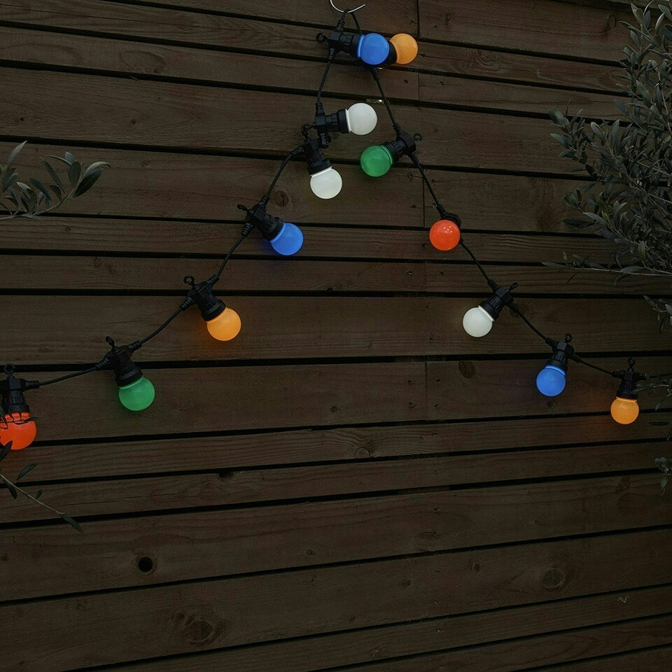 image 1 of ValueLights 3 Pack IP44 Rated 11.7M Integrated Festoon Multicoloured LED Lights Warm White Multi