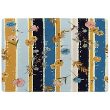 Beautiful meadow flowers on candy colorful brush stripe (Rug) Multi | XL: 160x230cm