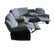 image 3 of Roma 5 Seater Leather Recliner Corner Sofa Set | Multi | Grey Jumbo Cord & Black Aire Leather Trim | Five Plus Seater